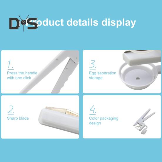 Egg Cracker Tool for Eggs Handheld Egg Opener One Hand Egg Breaker Egg Shell Opener Egg Separator Kitchen Gadget