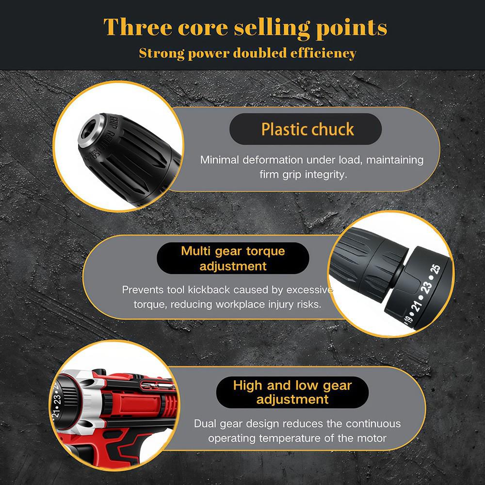 Portable Rechargeable Multi-Functional Hand Drill for Home Use