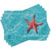 Hot Summer Beach Placemats Starfish Beach Theme Ocean Shell Printing Dust-proof and Heat-insulating Summer Placemats