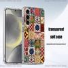 M-Moroccan Tile Phone Case For Samsung S24,30,21,22,23,20 FE,lite,PIus,Ultra,5G,Note,9,10 Transparent Cover