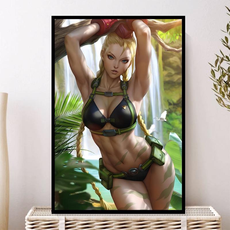 Cammy Sexy Nude Painting Wall Art Uncensored Boobs Cartoon Hot Girl Big Ass HD Canvas Poster Home Decor Painting Customization