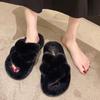 Mao Mao Slippers Female Spring and Autumn Thick Bottom Versatile Fairy Style Fashion Cross Home Plush Cotton Slippers