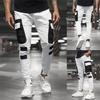 Men Autumn Winter Pocket Patchwork Jogger Trousers Long Cargo Pants Streetwear