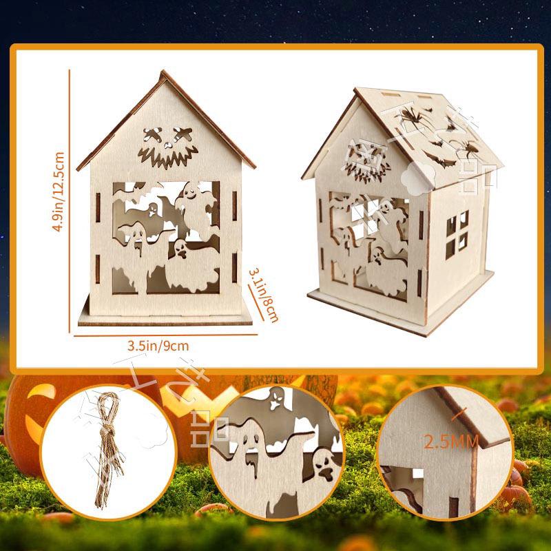 Wooden DIY Autumn Halloween Thanksgiving House Decoration Set