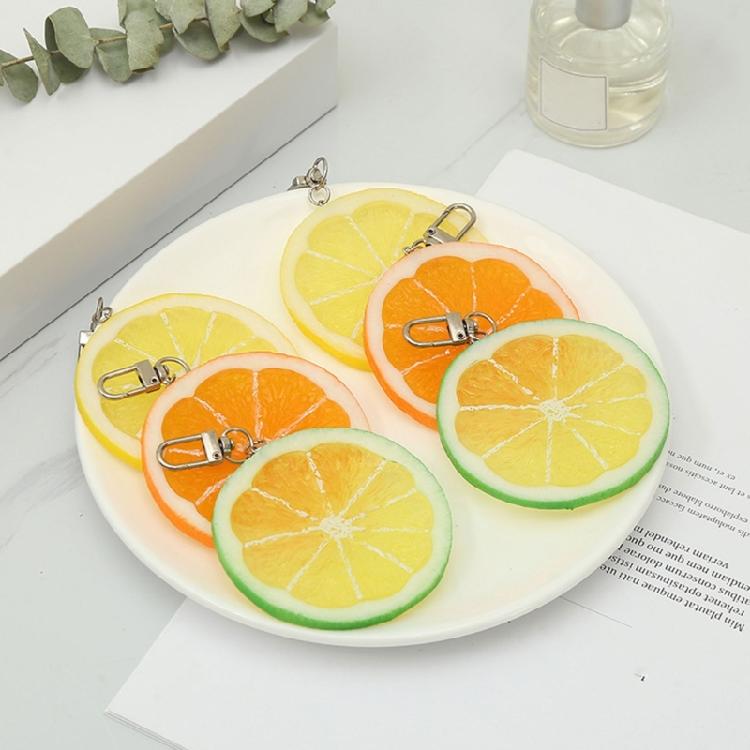 Lemon Shaped Key Charm Fruit Shape Keyring Simulation Fruit Keychain Accessory
