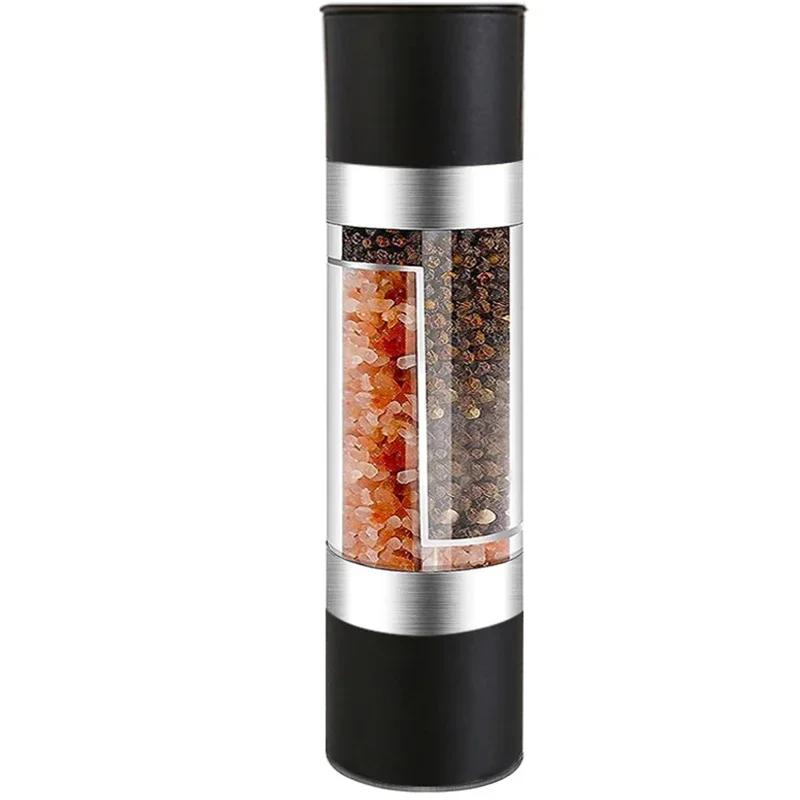 Manuell Salt- och Pepparkvarn i Rostfritt Stål 2 i 1 Salt- och Pepparkvarn med Justerbar Keramisk Malning Krydda Köksredskap