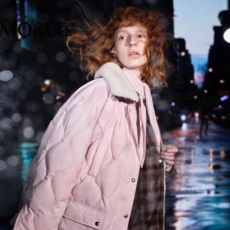 

MO&Co. Women s Fleece Collar Lightweight Down Jacket S