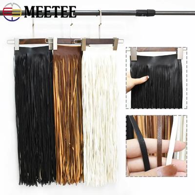 Meetee 55/70 ס"מ ארוך במיוחד שוליים עם ציציות מעור לקישוט שמלה, ז'קט, תחרה, קצוות, שוליים, אביזר לתפירת בגדים בעבודת יד