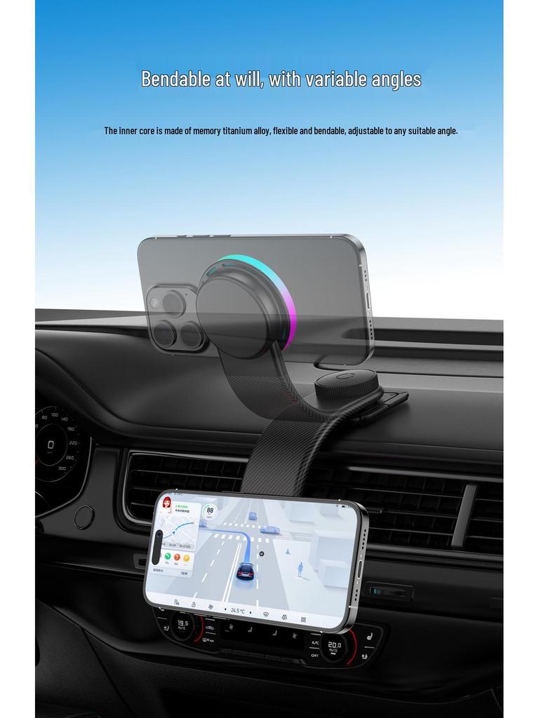 Bezprzewodowa ładowarka samochodowa MagSafe, szybkie ładowanie 15 W z magnetycznym uchwytem samochodowym i uchwytem do nawigacji.