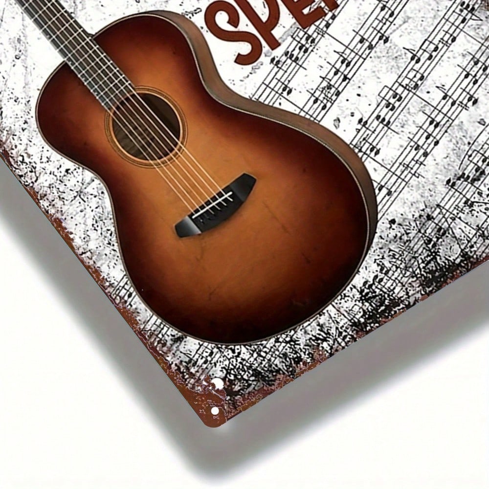 Vintage Guitar Music Tin Sign Metal Wall Decor Plaque 8x12 Retro Bar Garage Man Cave