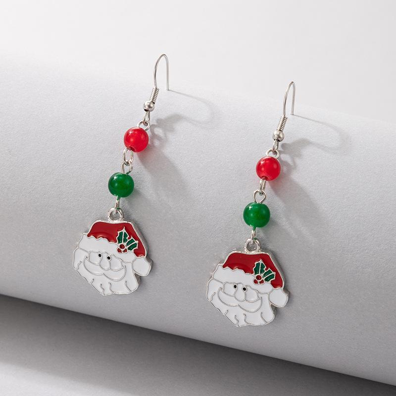 Ornaments, Christmas Elk Grease Ear Hooks, Colorful Bells Cartoon Holiday Earrings