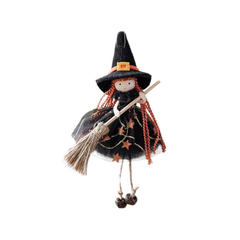 Kid Toy Halloween Witch Dolls Hanging Witch Figurine Handicraft  for Christmas Tree