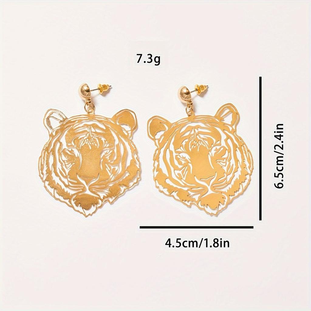 Computer Piece Copper Piece Trend Tiger Head Retro Fashion Temperament Stud Earrings