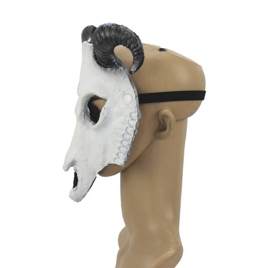 Cosplay Goat Skull Face Guard Ultralight Breathable Realistic Looking Halloween Decor Masquerade Party Prop