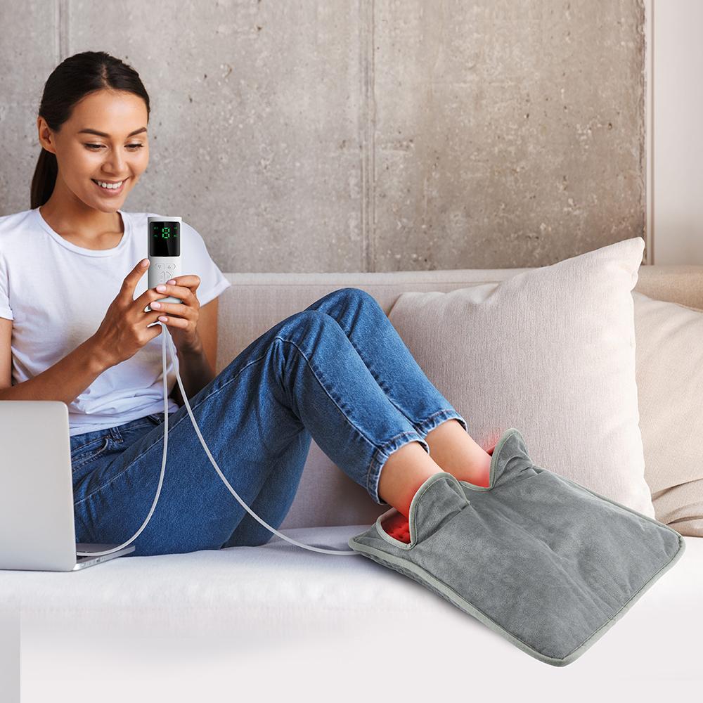 Electric Foot Heating Pad Washable Feet Warmer Heater Household Soft Plush Winter Warm Blanket Mat for Home Office Use