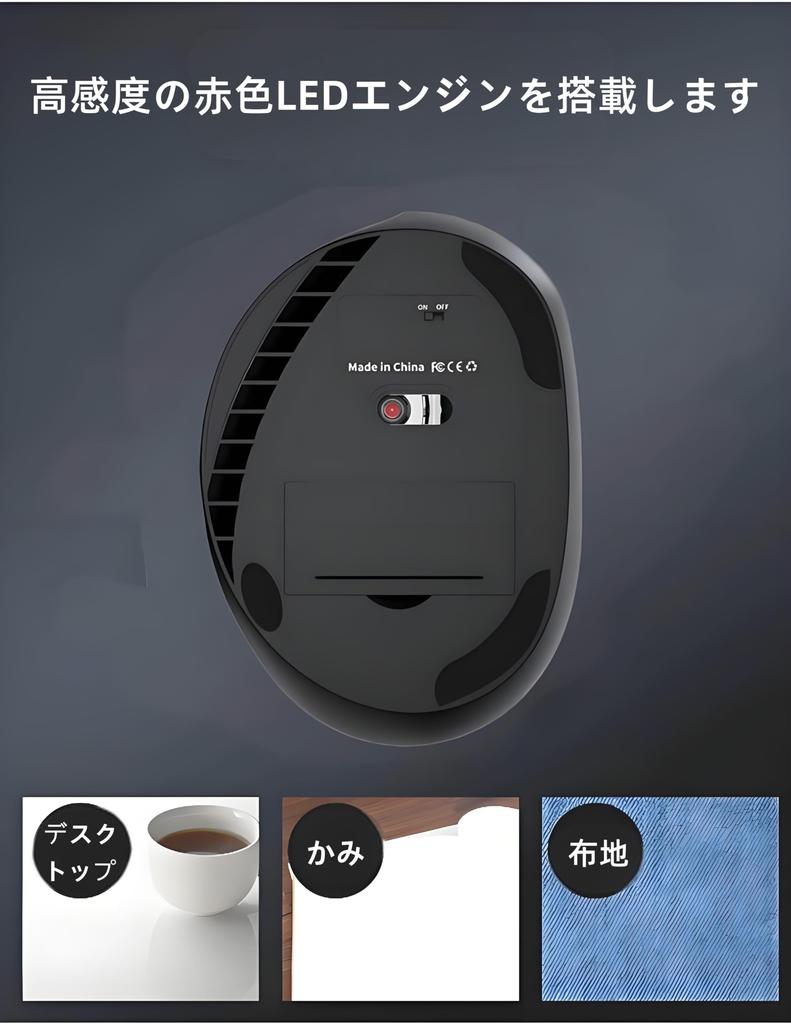 Ergonomic 2.4G Wireless Mouse, Vertical Design, Quiet Operation, 3-Level DPI Switching, USB Receiver Included, Durable, Right-Handed, Compatible with