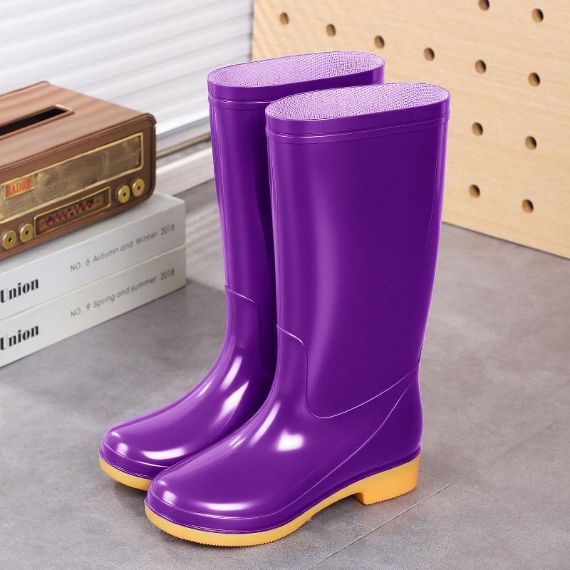 Women's high rain boots labor boots lightweight PVC non-slip mesh yarn inner women's rain shoes back kitchen cleaning water boots rubber shoes