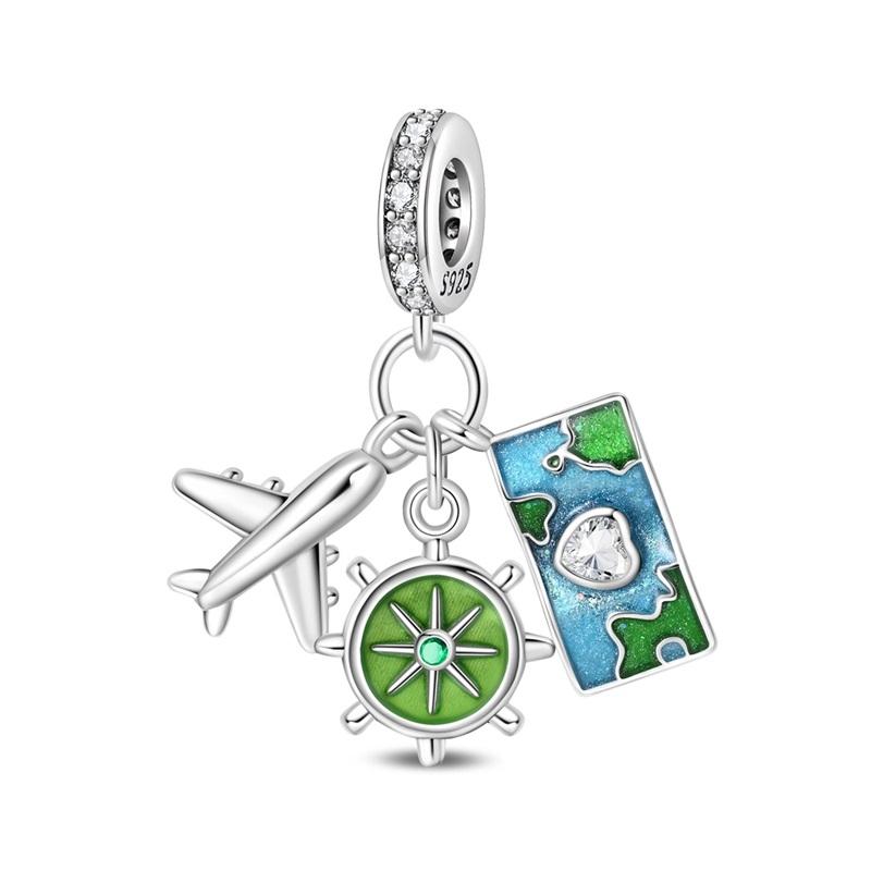 925 Silver Green Series Longing For The Tree Of Free Life Charms Beads For Women Fit Bracelet DIY Jewelry Gift