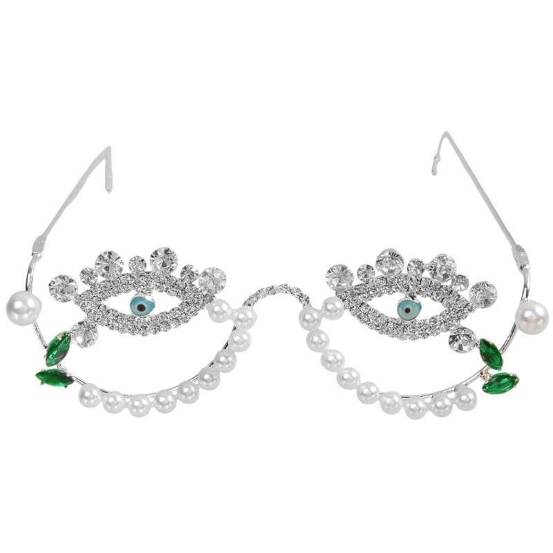 HX6F Rhinestones Embellished Metal Frame No Lens For Street Photography And Cosplay