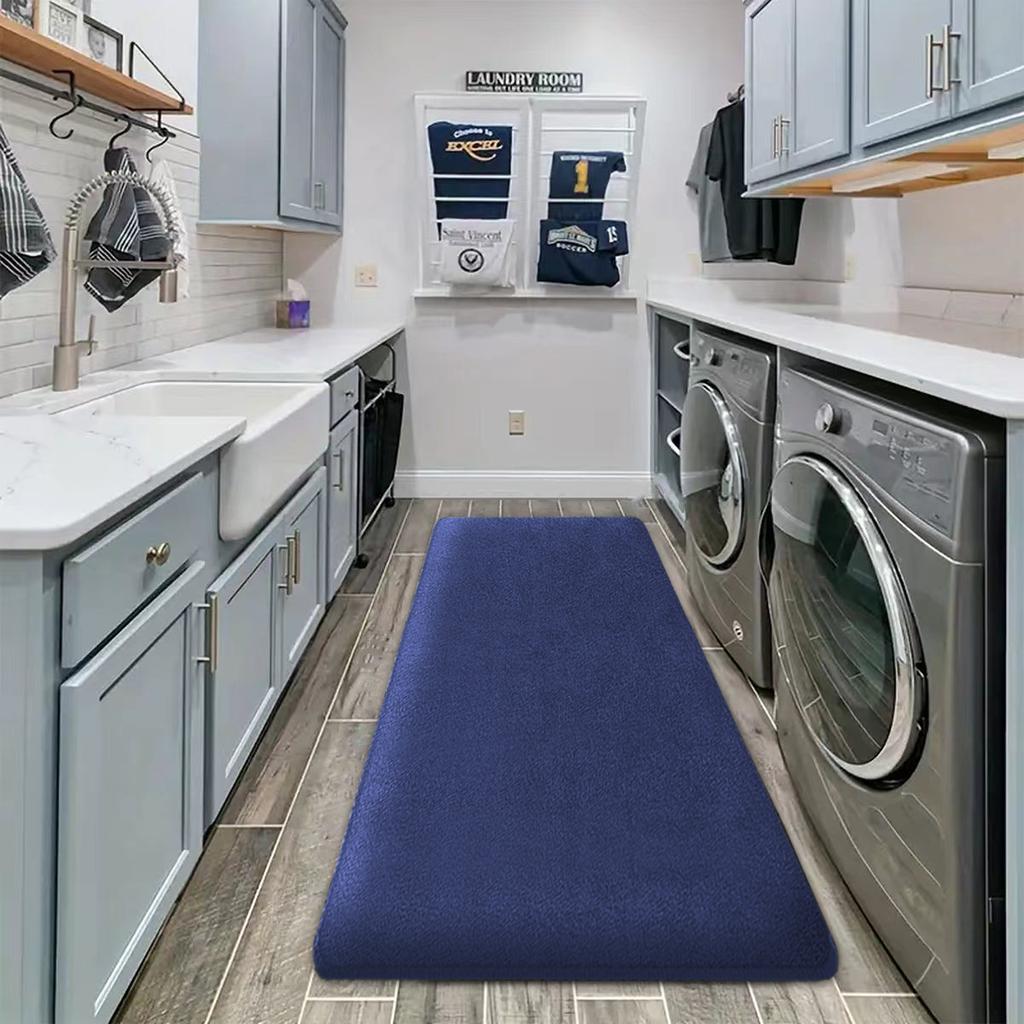 Thickened Absorbent Laundry Room Floor Mat Flannel Quick-drying Non-slip Foot Mat Thickened Long Strip Kitchen Mat Bathroom Mat