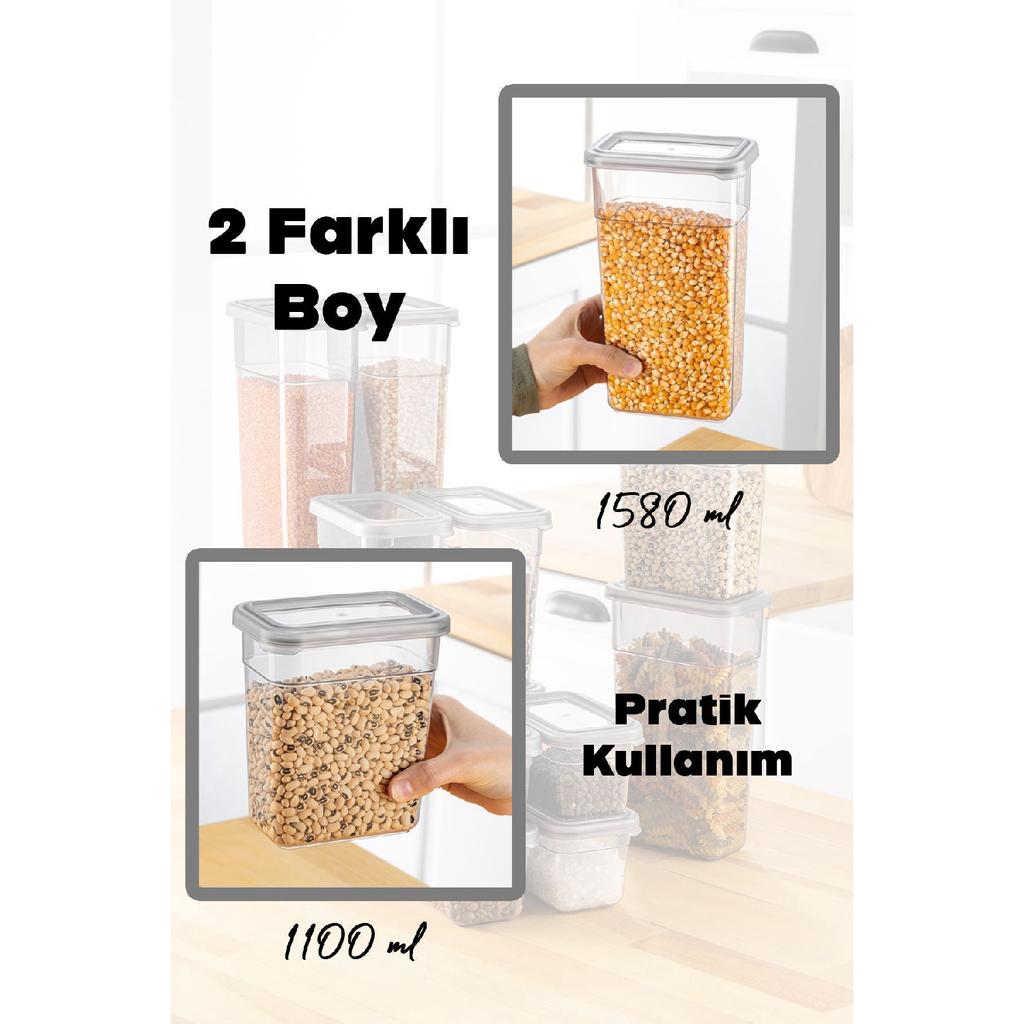 Set Of 10 Food Storage Containers With Leak-proof Lids - Labeled Pulses Box - 5x(1100ml, 1580ml)