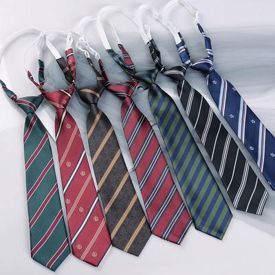 Preppy Chic Krawaty JK Dla Kobiet Młodych Dziewczyn Pasiasty Krawat Retro Odznaka Brązowy Łatwy Krawat Student Kolegium Uniform DK Sukienka Koszulowa Krawat