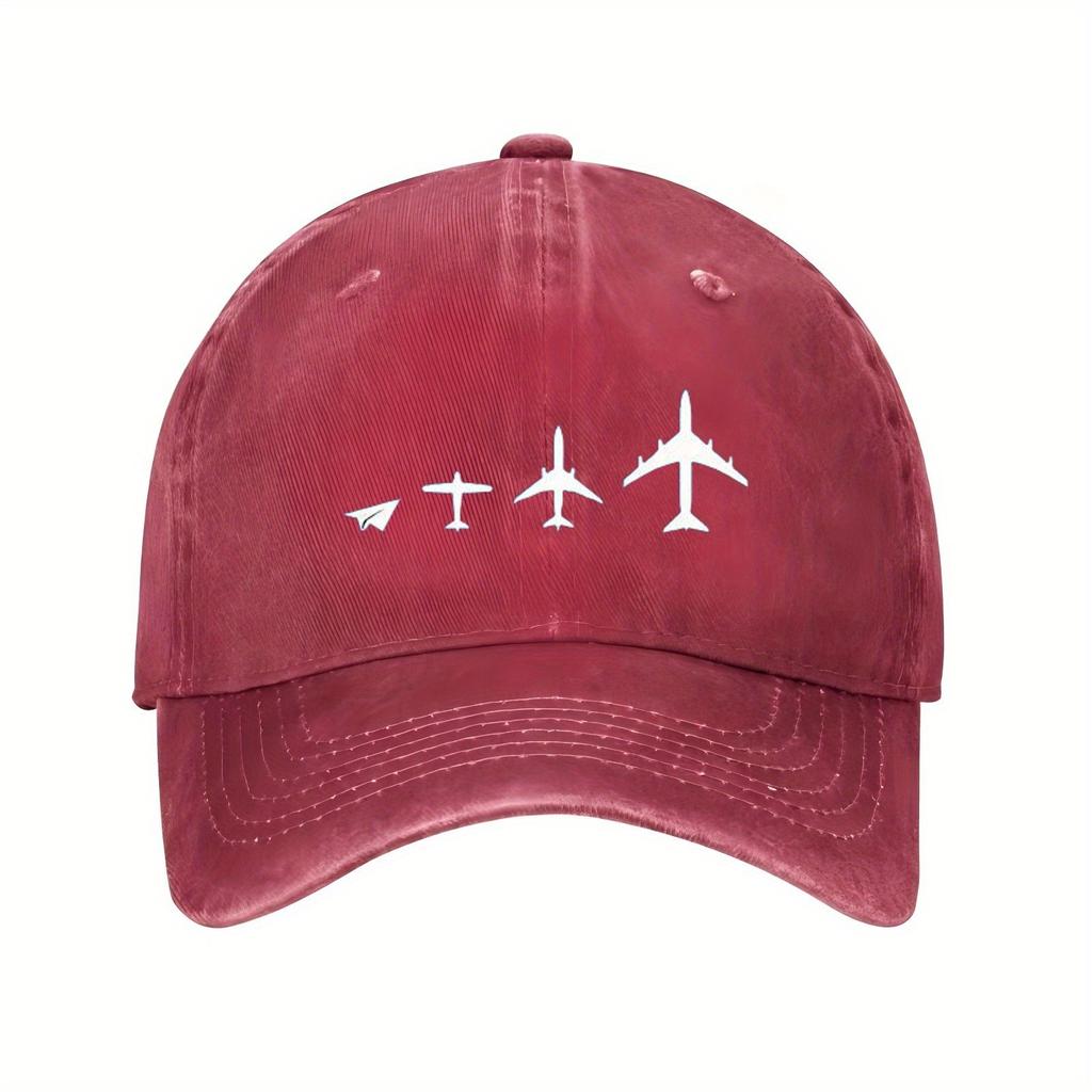 Airplane Evolution Paper Plane to Jet Baseball Cap Polyester Casual Adjustable Outdoor Hat
