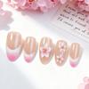30-Piece Almond Pink 3D Floral French Manicure Nail Tips