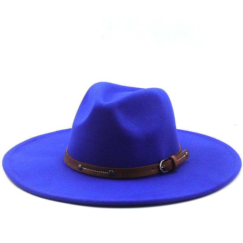 Wide Brim Wool Fedora Hat British Style 