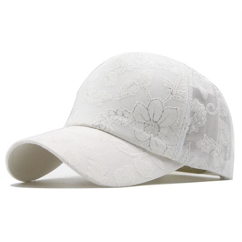 Summer Flower Embroidery Lace Mesh Cap Ladies Baseball Cap Girls Sun Protection Cap Outdoor Shade Casual Cap