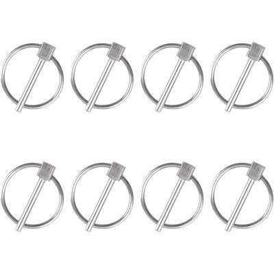 8-Pack 3mm Stainless Steel Self-Locking Pins – Round Safety Lock Pins For Trailer, Agricultural, Lawn Equipment – 304 Stainless Steel, 25mm Length