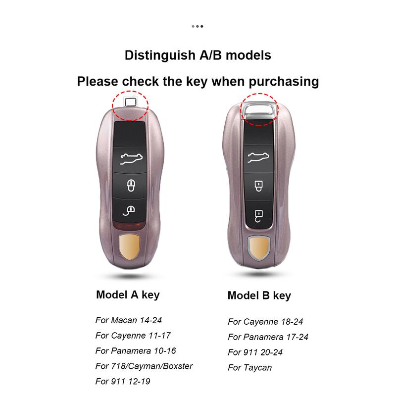 For Porsche Cayenne 718 911 All Series Old and New Models Fit 3 4 Button Car Key Shell Replacement Part Iceberry Powder Key Case