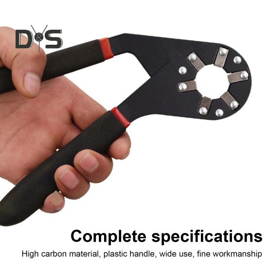 6/8-Inch Adjustable Wrench with Non-slip Ergonomic Handle Heavy Duty High Carbon Steel Multi-functional Repair Monkey Wrench Hexagonal Spanner Tools
