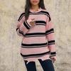 Women Warm Knitted Sweater Autumn Winter Edges Tassel Pullover Top Round Neck Oversize Sweater Sweatshirt Activewear