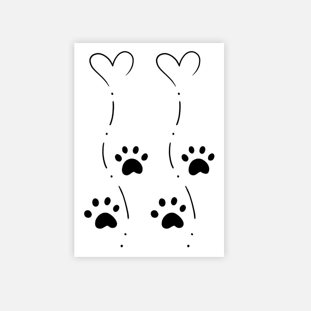 Cute Simple Love Line Cat Claw Tattoo Sticker Lasting Waterproof Premium Tattoo Sticker