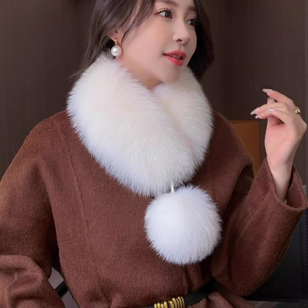 Thickened Imitation Fur Scarf Magnetic Cross Neck Warmer Gifts Plush Scarf  Girl