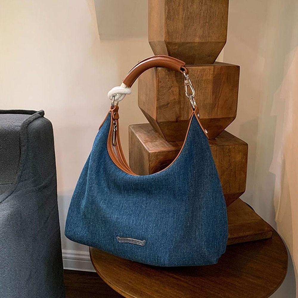 Large Capacity Shoulder Bag Denim Work Tote Bag Birthday Gifts Women's Bags  Streetwear