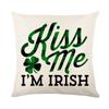 Combination Festival Cushion St. Patrick's Day Cushion Green Plaid Four-leaf Clover Sofa Cushion