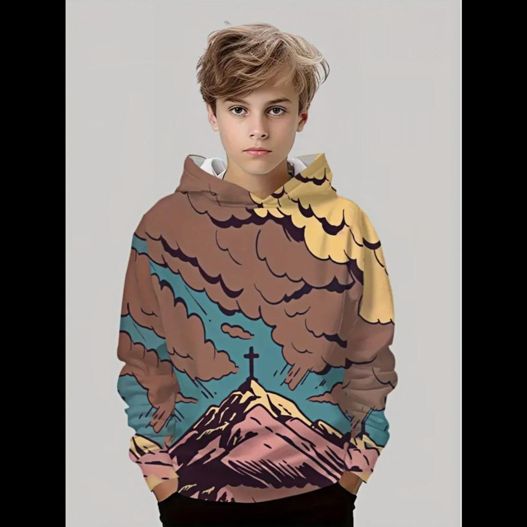 Fashion Hoodie Beautiful Scenery 3D Print Autumn Casual Pullover Long-Sleeve Hoodie Outdoor Sports Boy Girls Children's Clothing