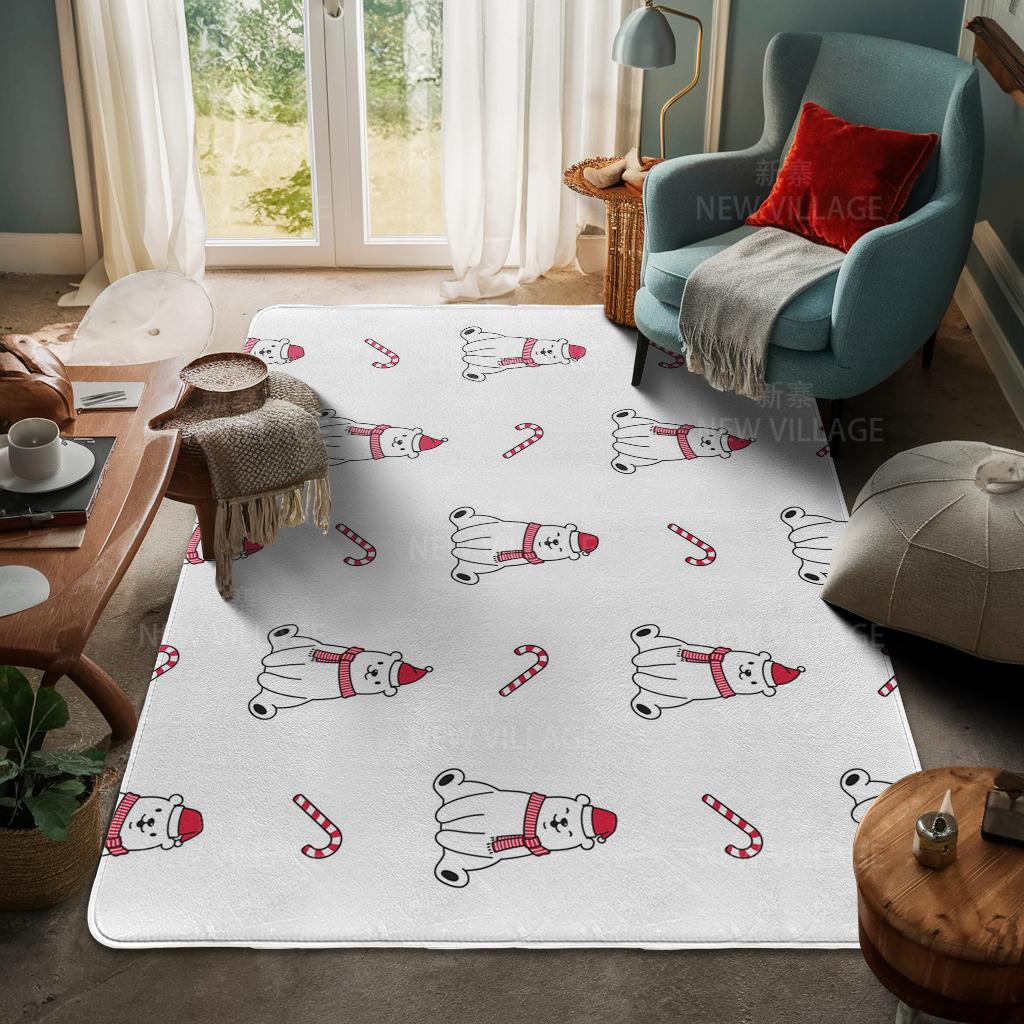 House Entrance Carpet Home Door Mat Living Room Bath Foot Bathroom Non-slip Water Absorption Rugs Bath Merry Christmas Winter