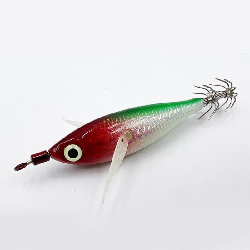 Assorted Color Round Belly Fishing Baits 3D Artificial Fishing Squid Jig Lures with Shrimp Designs for Effective Fishing