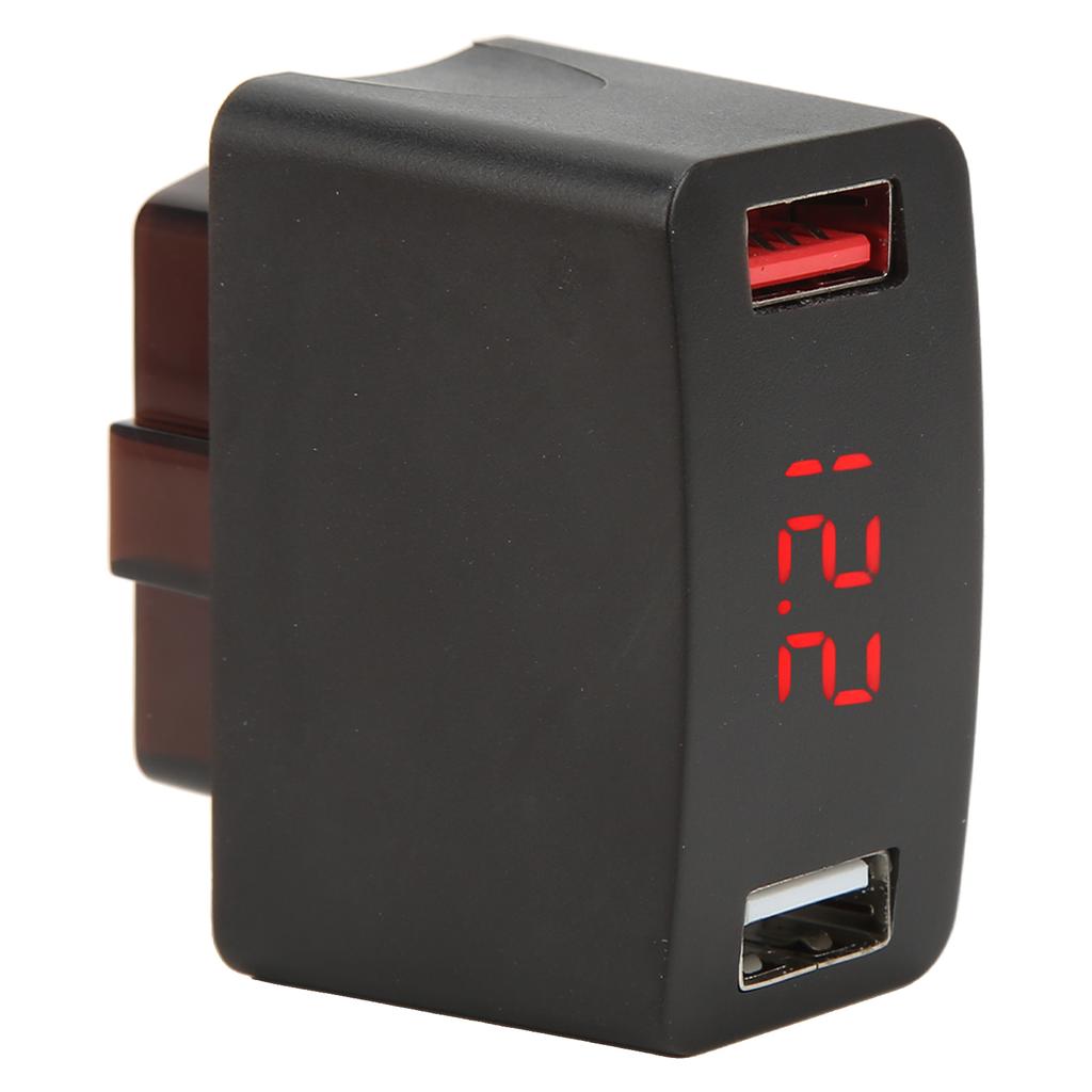 Car OBD Charger DC12‑24V Dual USB LED Digital Display Charging Adapter Universal for Vehicles