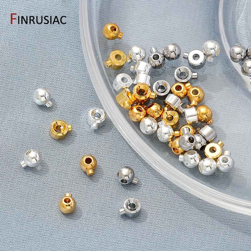 18K Gold Plated Brass Positioning Clasps Stopper Spacer Bead Crimp End Beads,Lamps For Jewelry,DIY Jewelry Making Supplies