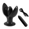Vibrating Silicone Anal Plug with Electric Pulse Stimulation - Adult Erotic Toy