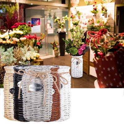 Wicker High Floor Vase Flowerpot Hand Made Succulents Flower Wicker High Floor Vase Flowerpot Hand