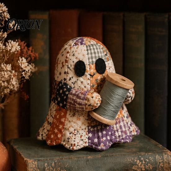 DIY Nähset für Anfänger Halloween Geist Patchwork-Set, Süßes Puppen-Set mit vorgeschnittenen gruseligen Projektstoffen, Herbst-Feiertags-Bastel-Handarbeit
