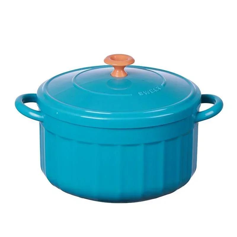 Lovely Solid Stainless Steel Double Ear Instant Noodle Bowl Soup Bowl with Cover Thermal Insulation Household Multifu Bento Box