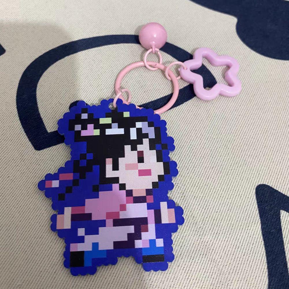 Backpack Hanging Pixel Figure Keychain Easten Fantasy Cartoon Figures Pendant Car Decoration