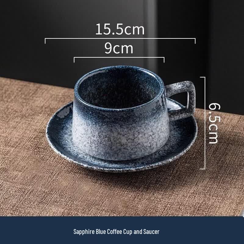 Retro Ceramic Latte Art Coffee Cup with Lid