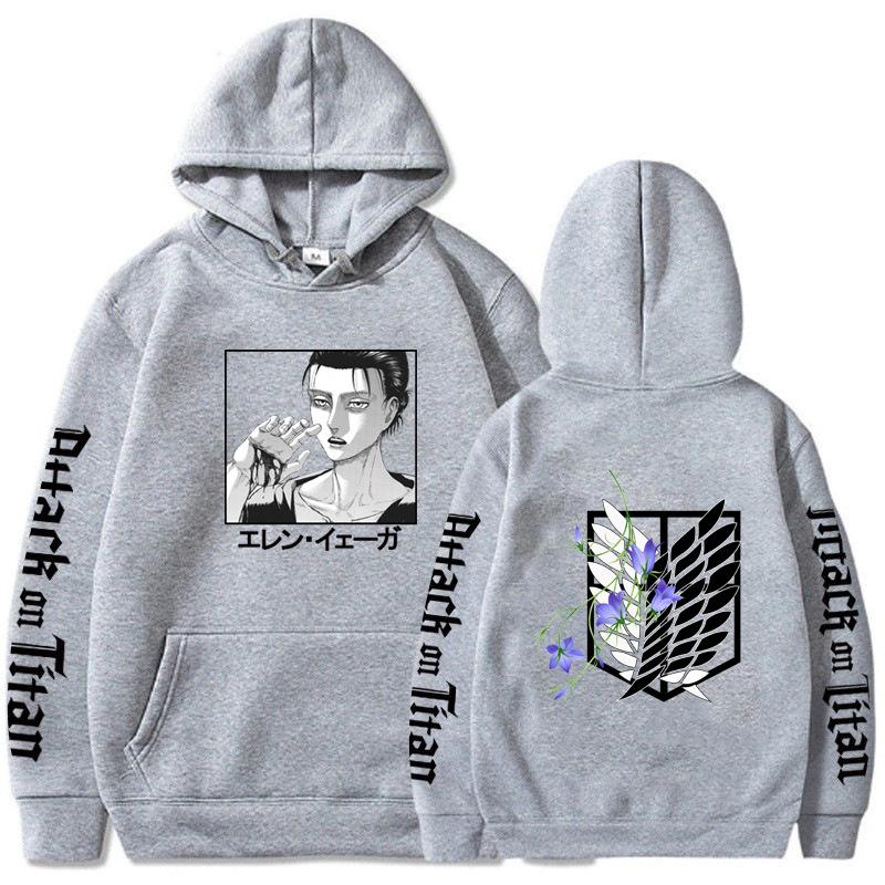 Attack on Titan Eren Jaeger Hoodie Men Women Sweatshirt Print Unisex Hip Hop Style Autumn Winter Fashion Tops Clothes